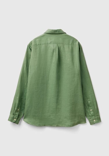  Erkek Mint Yeşili %100 Keten Gömlek