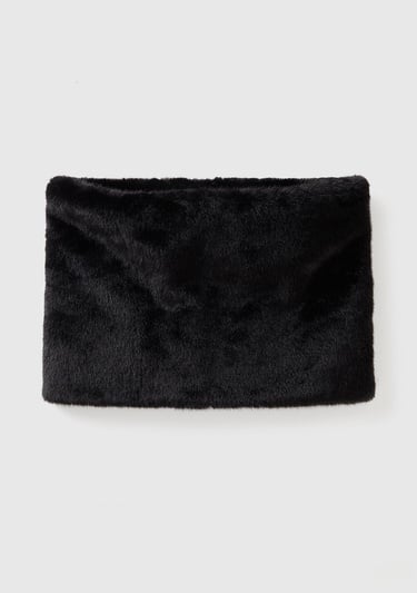  Kadın Siyah Kürk Görünümlü Yumuşak Boyunluk