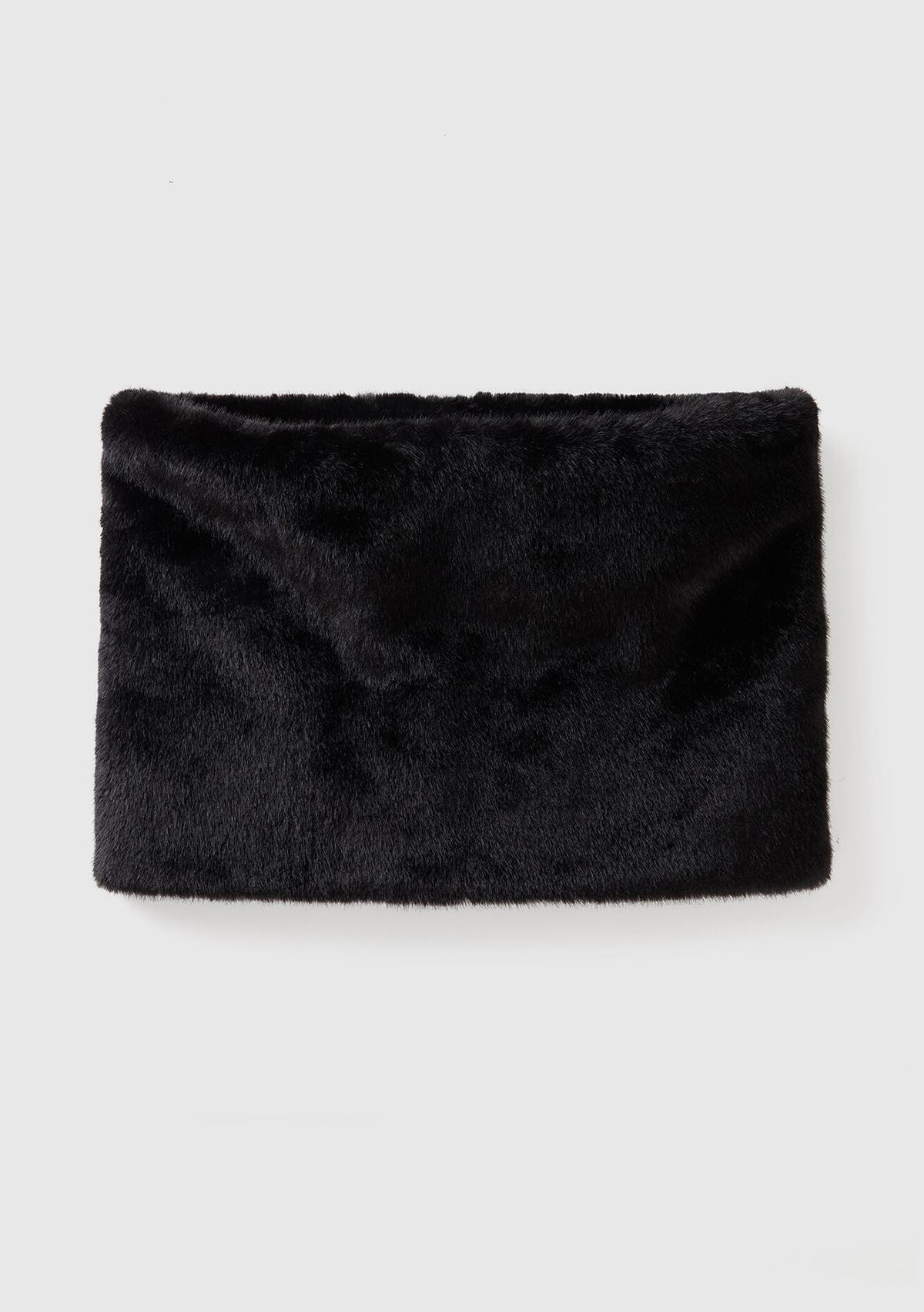  Kadın Siyah Kürk Görünümlü Yumuşak Boyunluk