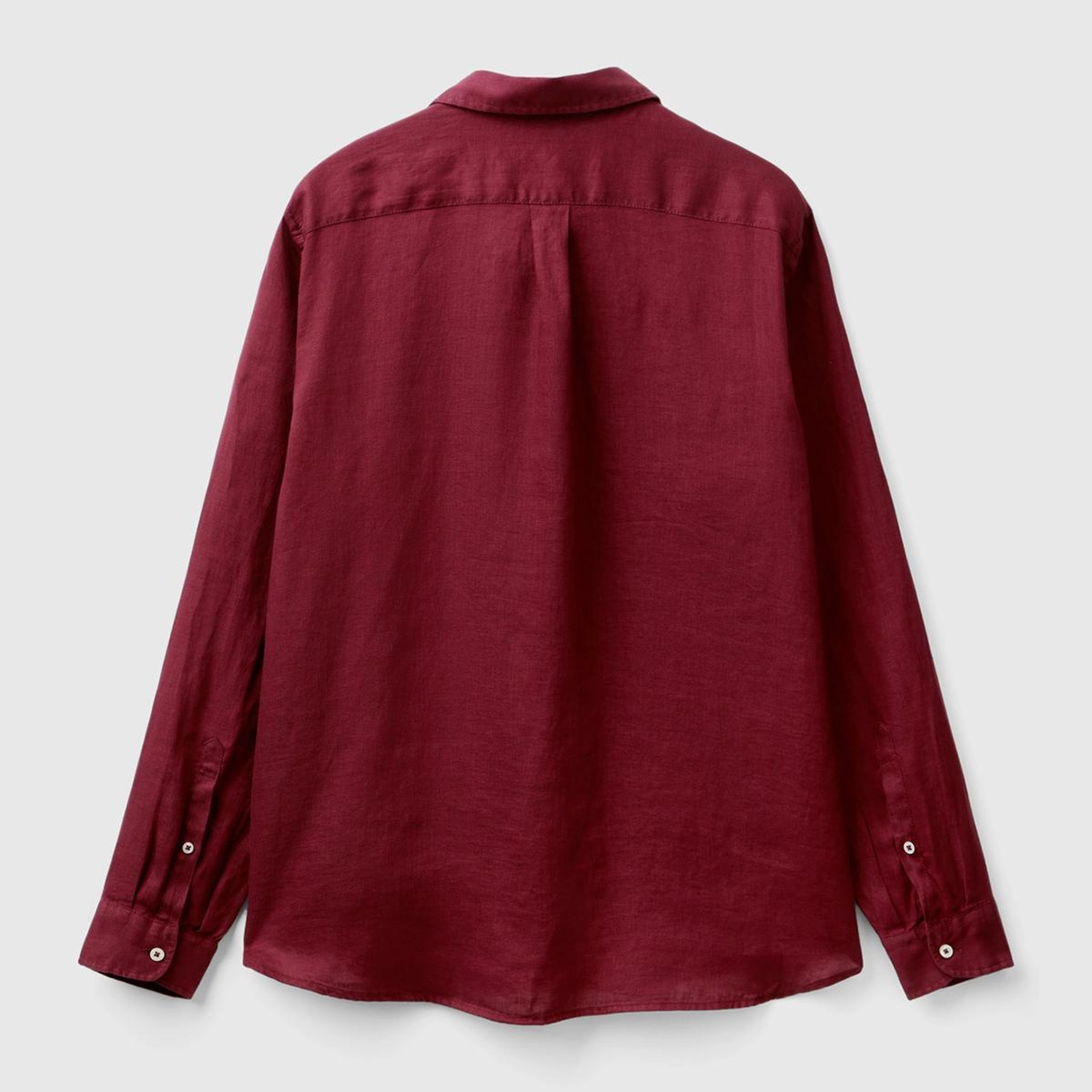 Erkek Bordo %100 Keten Gömlek