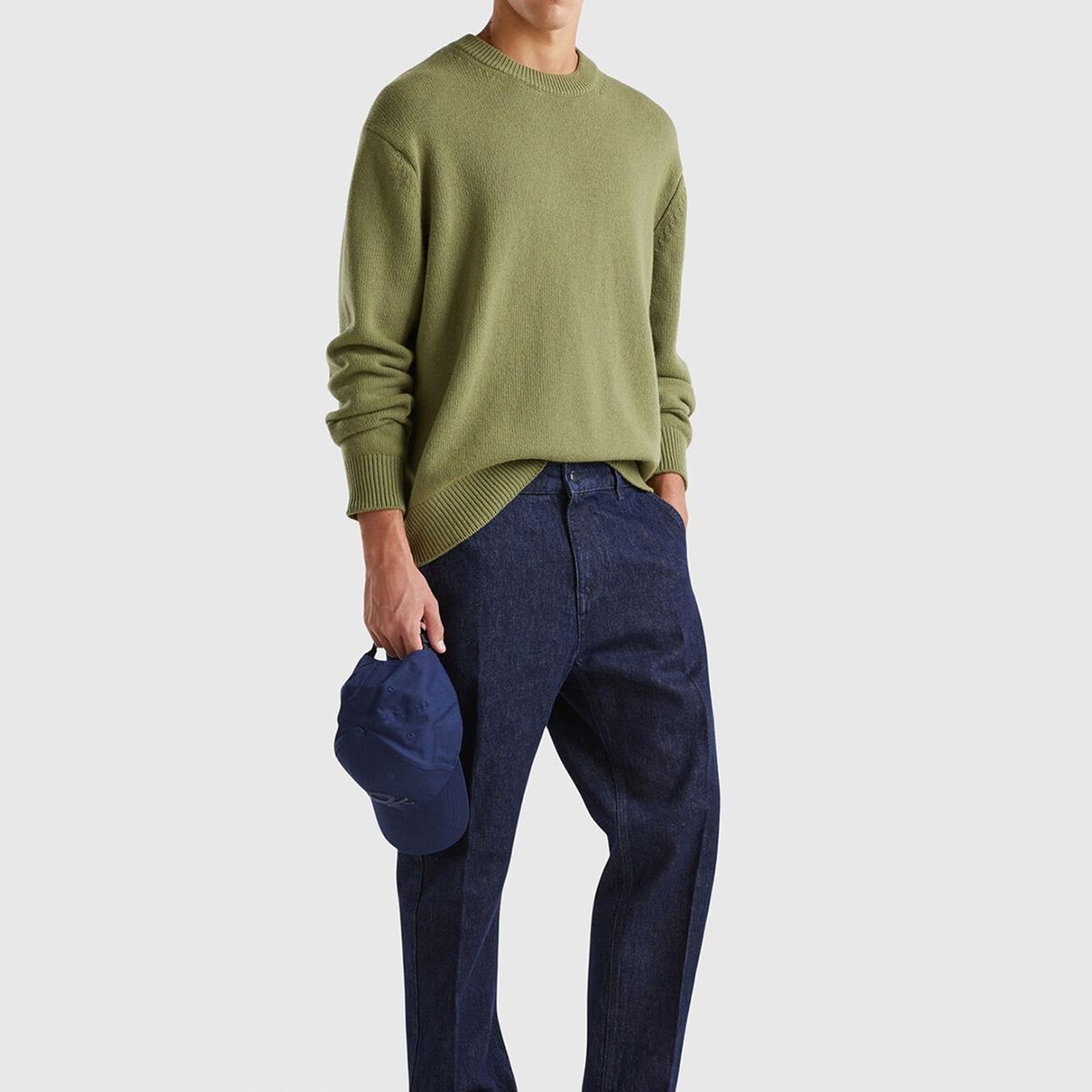 Erkek Koyu Mavi %100 Pamuk Cepli Arkası Logo Etiketli Denim Pantolon