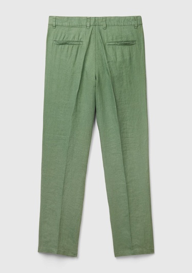  Erkek Mint Yeşili %100 Keten Pantolon