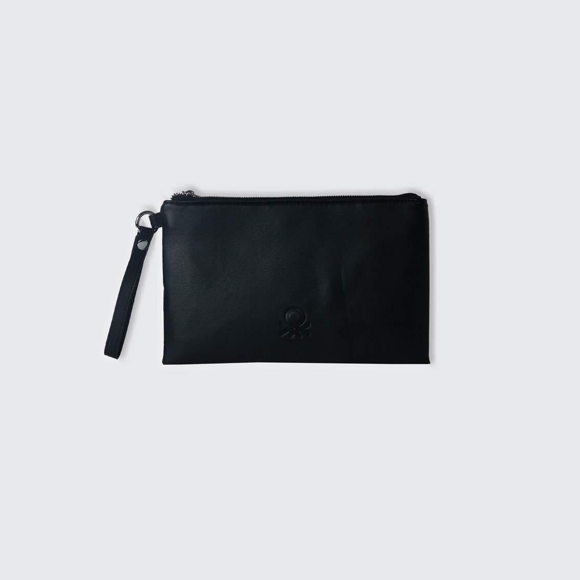 Kadın Siyah Önü Logo Detaylı Mini Askılı Yumuşak Suni Deri Cüzdan