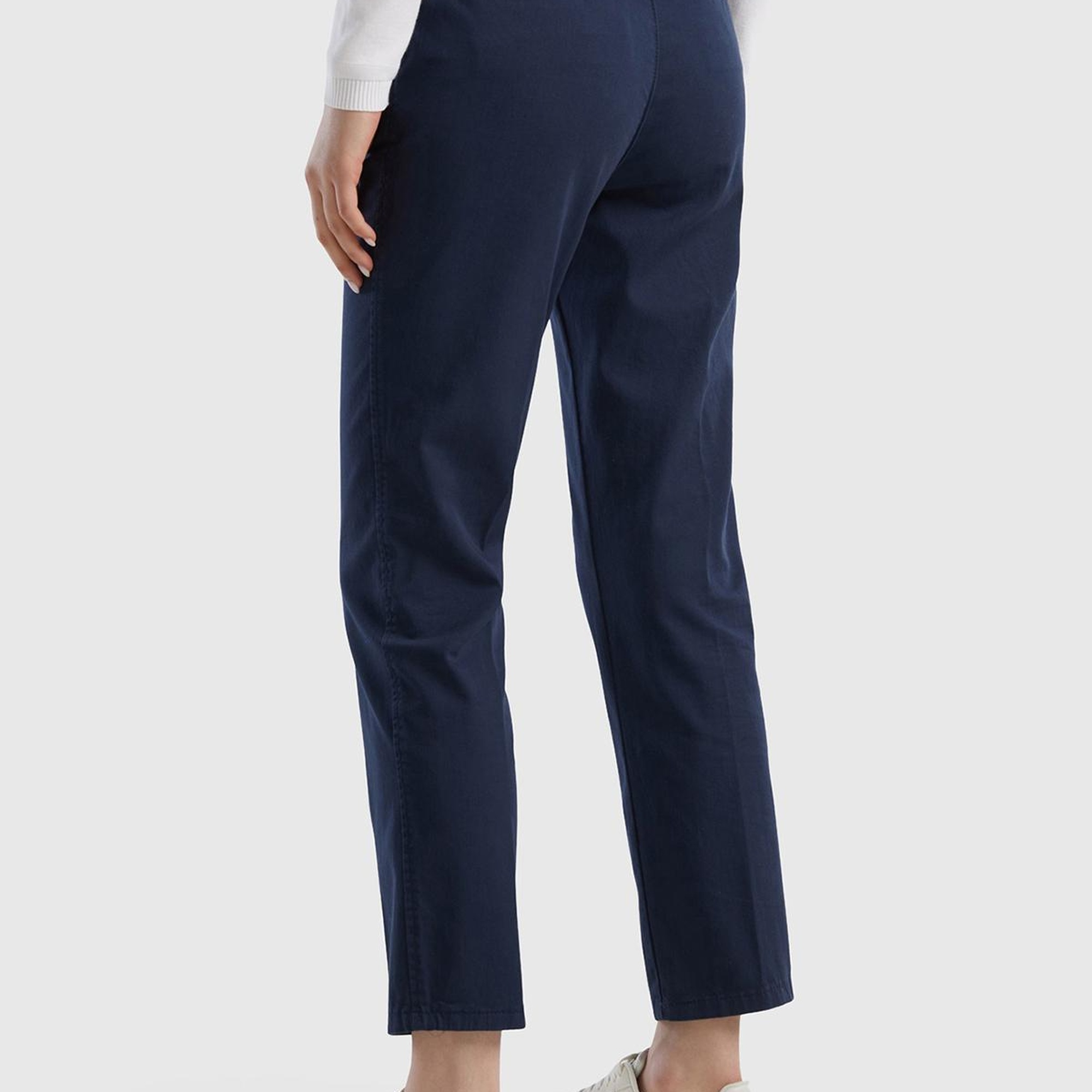 Kadın Lacivert Elastanlı Basic Chino Pantolon