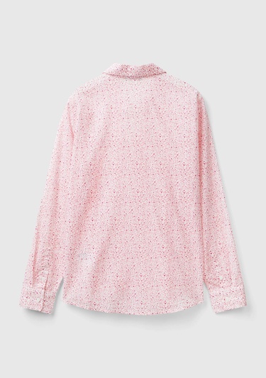  Kadın Pembe %100 Koton Desenli Gömlek