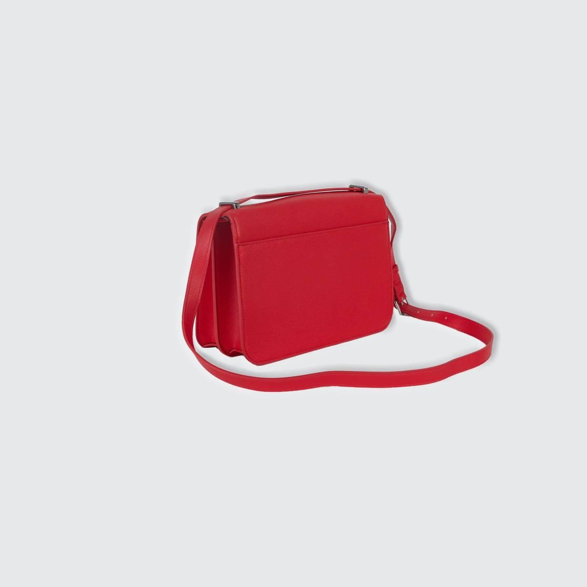 Kadın Kırmızı Logo Detaylı Metal Tokalı Çanta