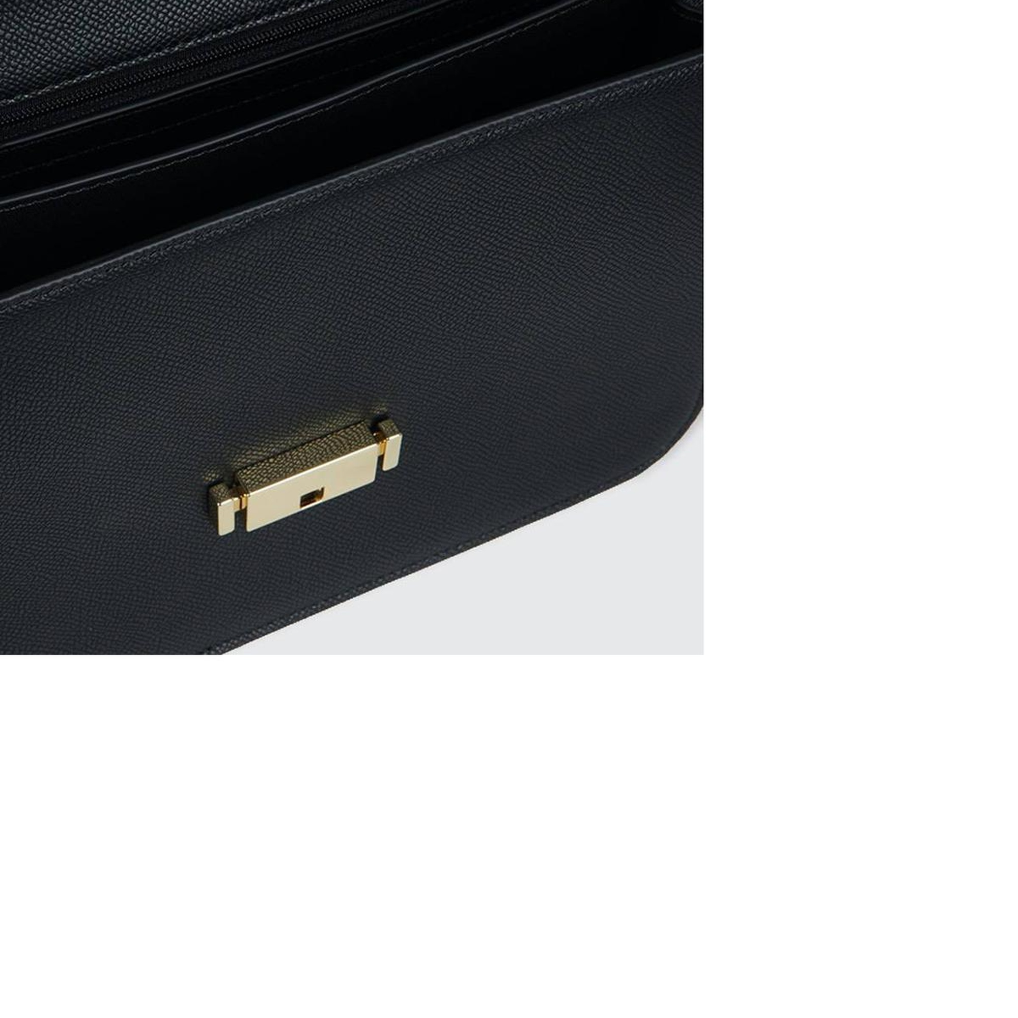 Kadın Siyah Logo Detaylı Metal Tokalı Çanta