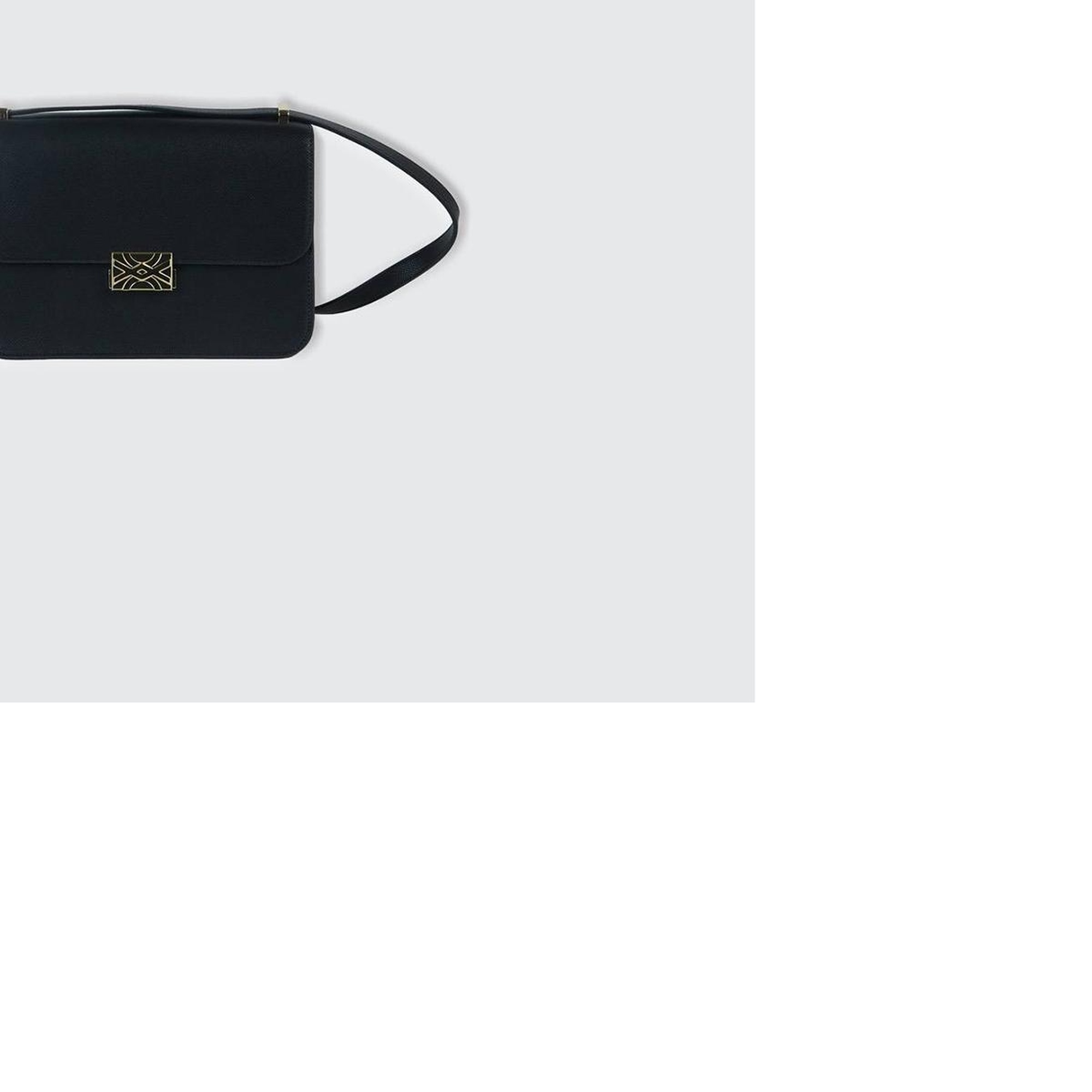 Kadın Siyah Logo Detaylı Metal Tokalı Çanta