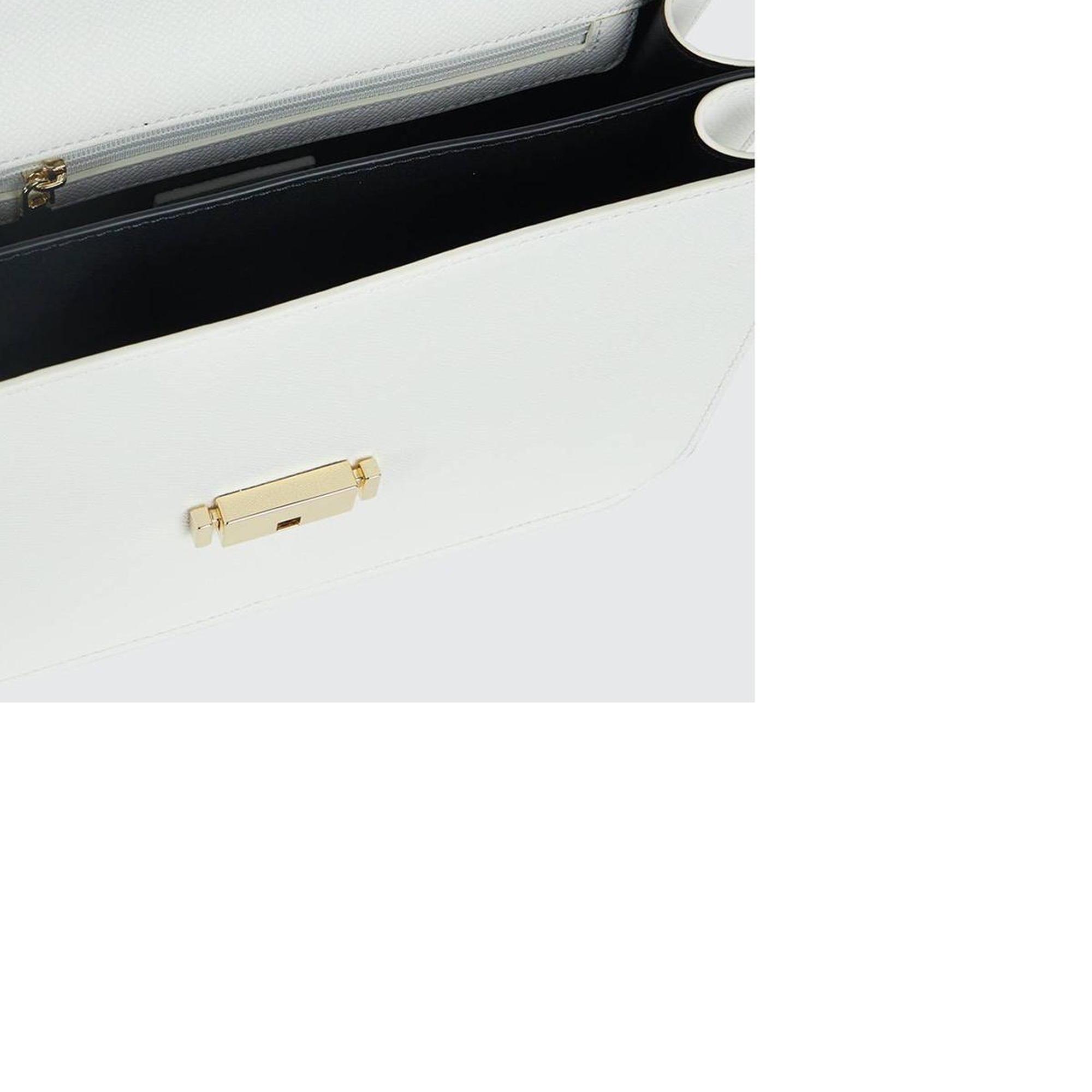 Kadın Beyaz Logo Detaylı Metal Tokalı Çanta