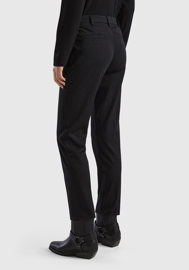  Kadın Siyah Elastanlı Basic Chino Pantolon
