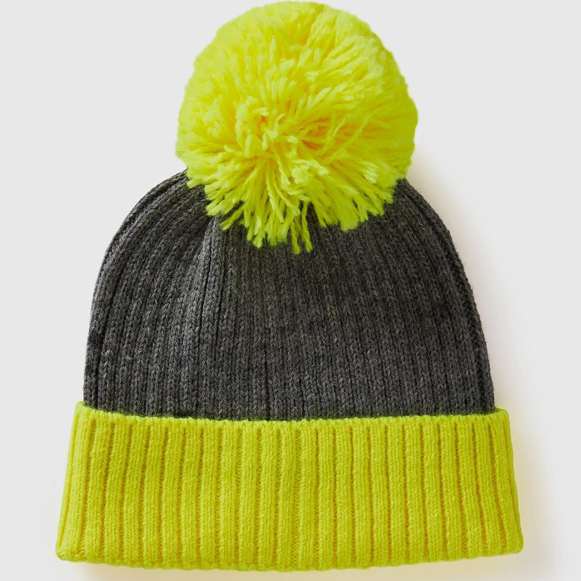 Kadın Sarı Yün Karışımlı Ponponlu Bere