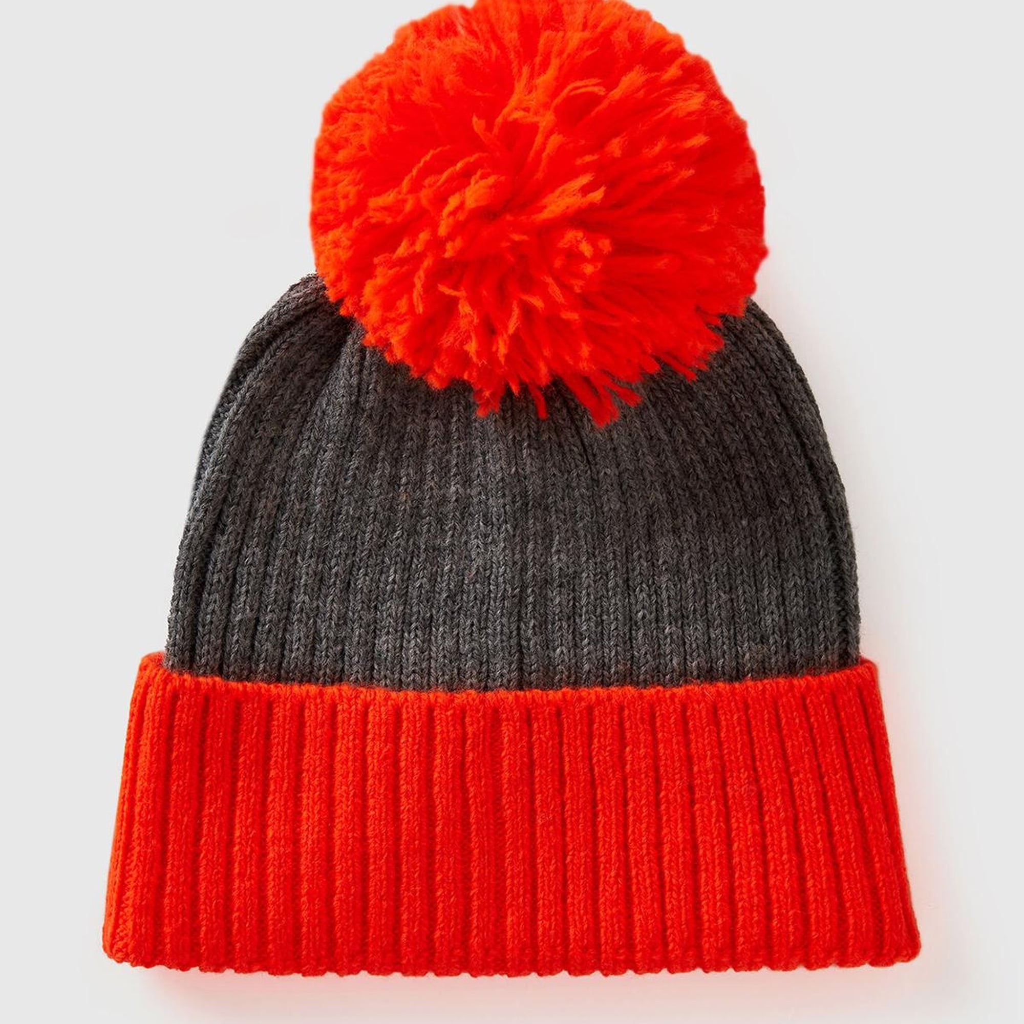 Kadın Turuncu Yün Karışımlı Ponponlu Bere