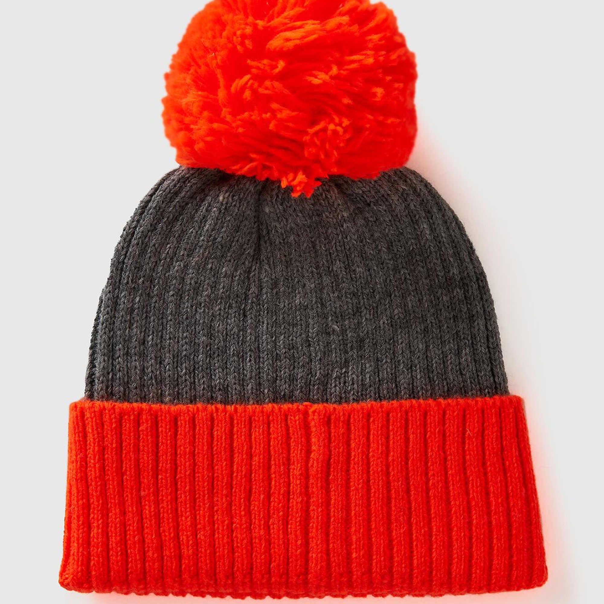 Kadın Turuncu Yün Karışımlı Ponponlu Bere