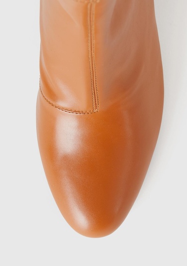  Kadın Karamel Sivri Burun Topuklu Bot