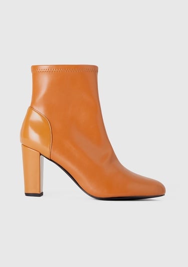  Kadın Karamel Sivri Burun Topuklu Bot
