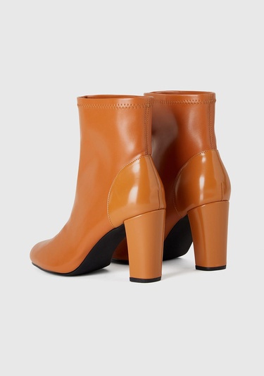  Kadın Karamel Sivri Burun Topuklu Bot