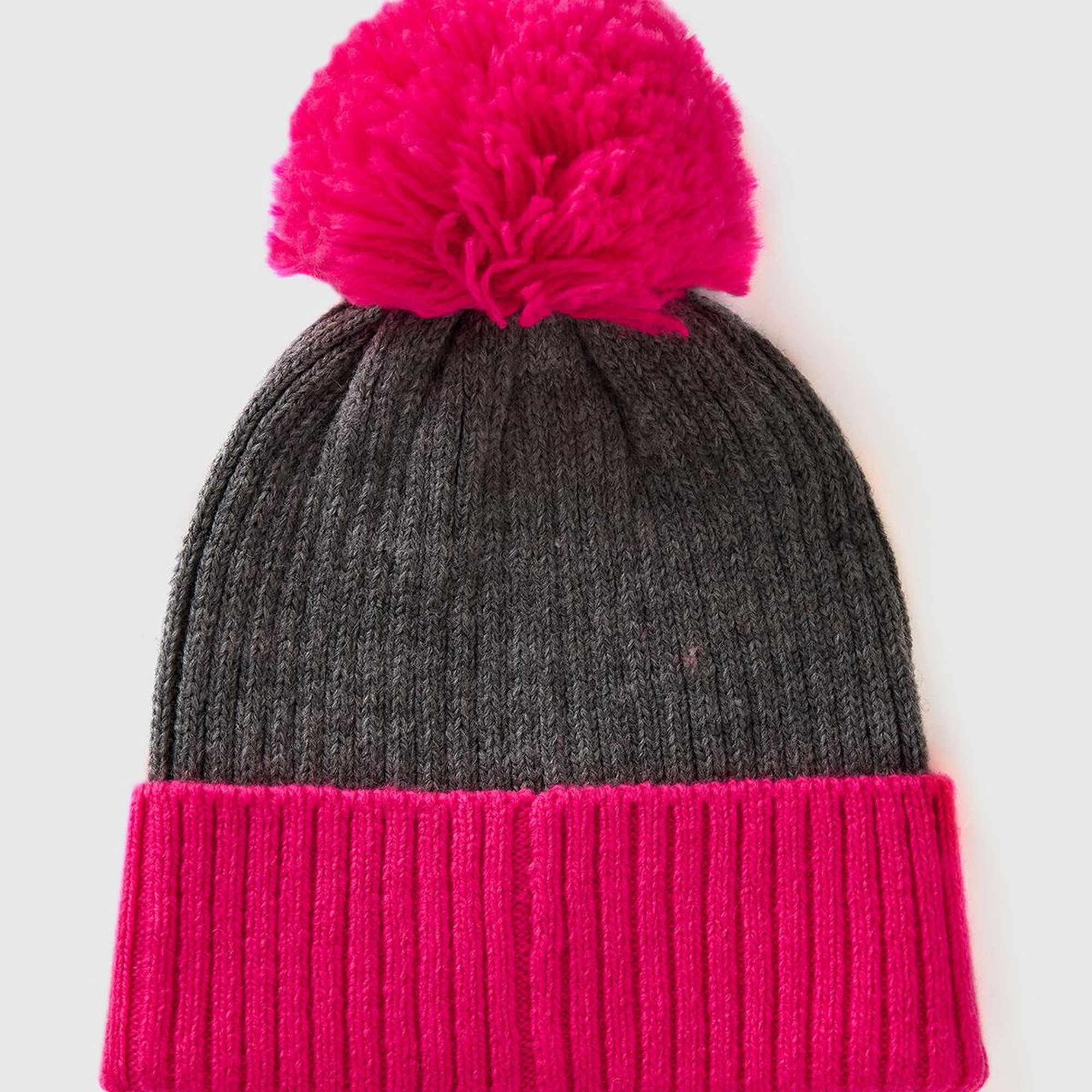 Kadın Pembe Yün Karışımlı Ponponlu Bere