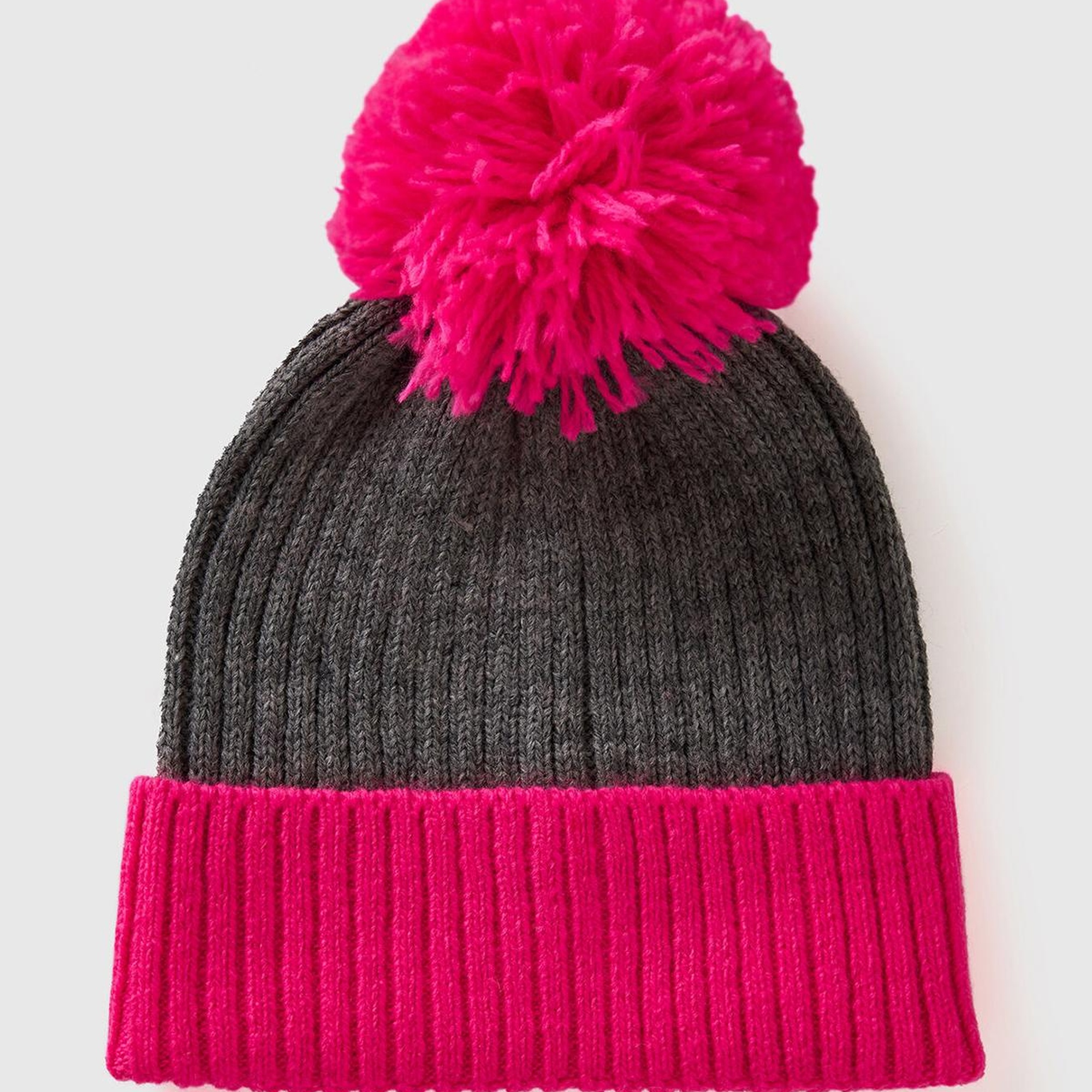 Kadın Pembe Yün Karışımlı Ponponlu Bere