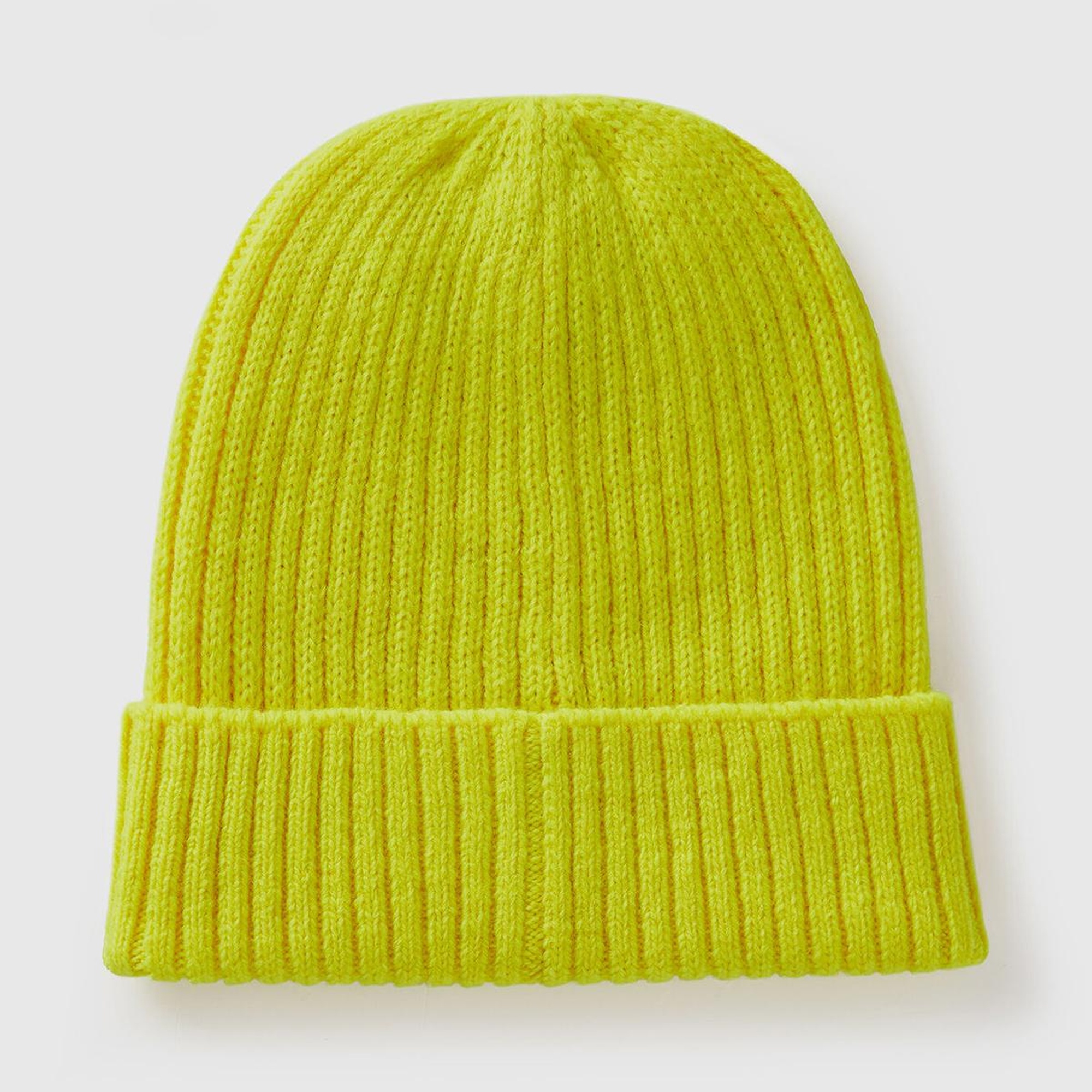 Kadın Sarı Yün Karışımlı Slogan İşlemeli Bere