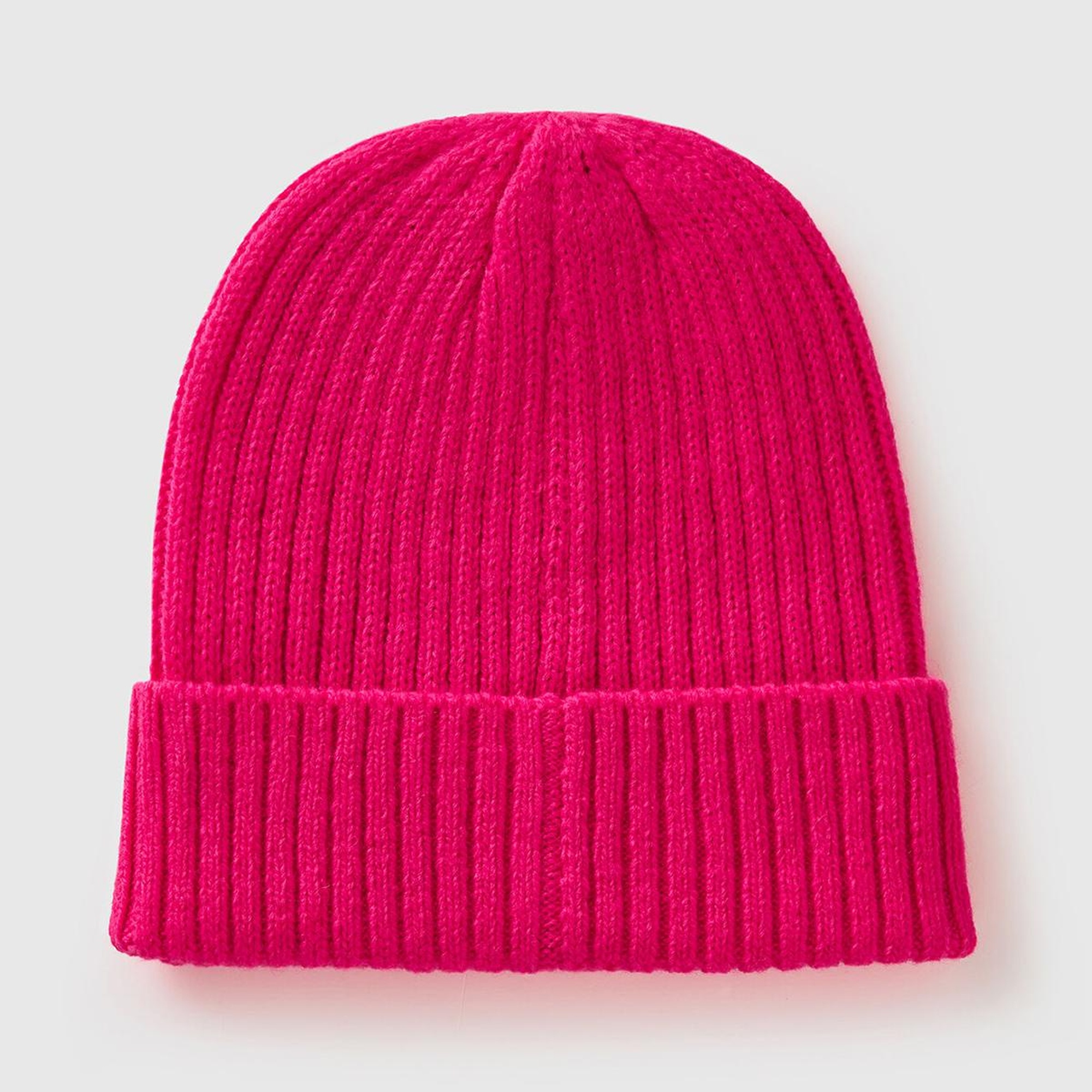 Kadın Pembe Yün Karışımlı Slogan İşlemeli Bere