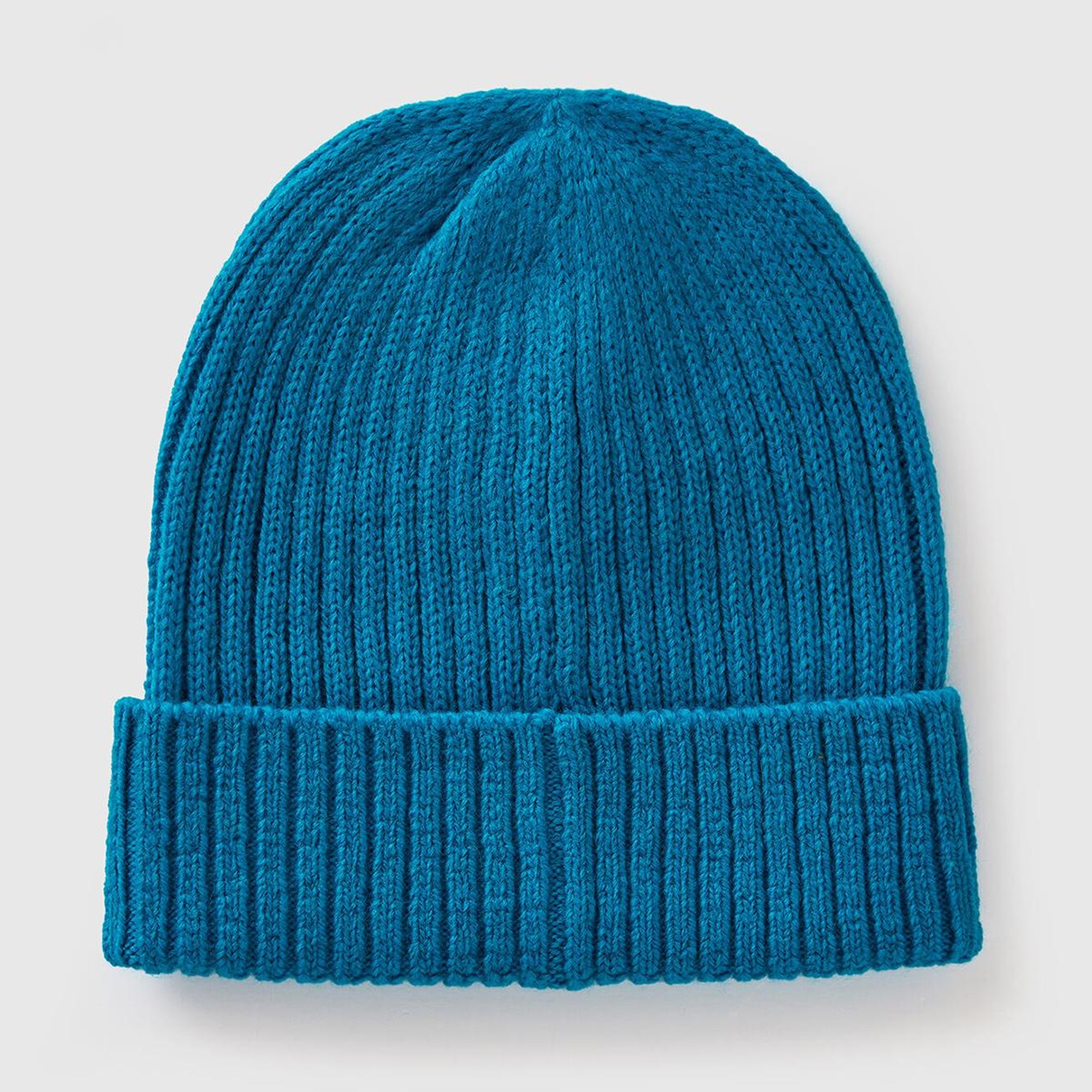 Kadın Mavi Yün Karışımlı Slogan İşlemeli Bere