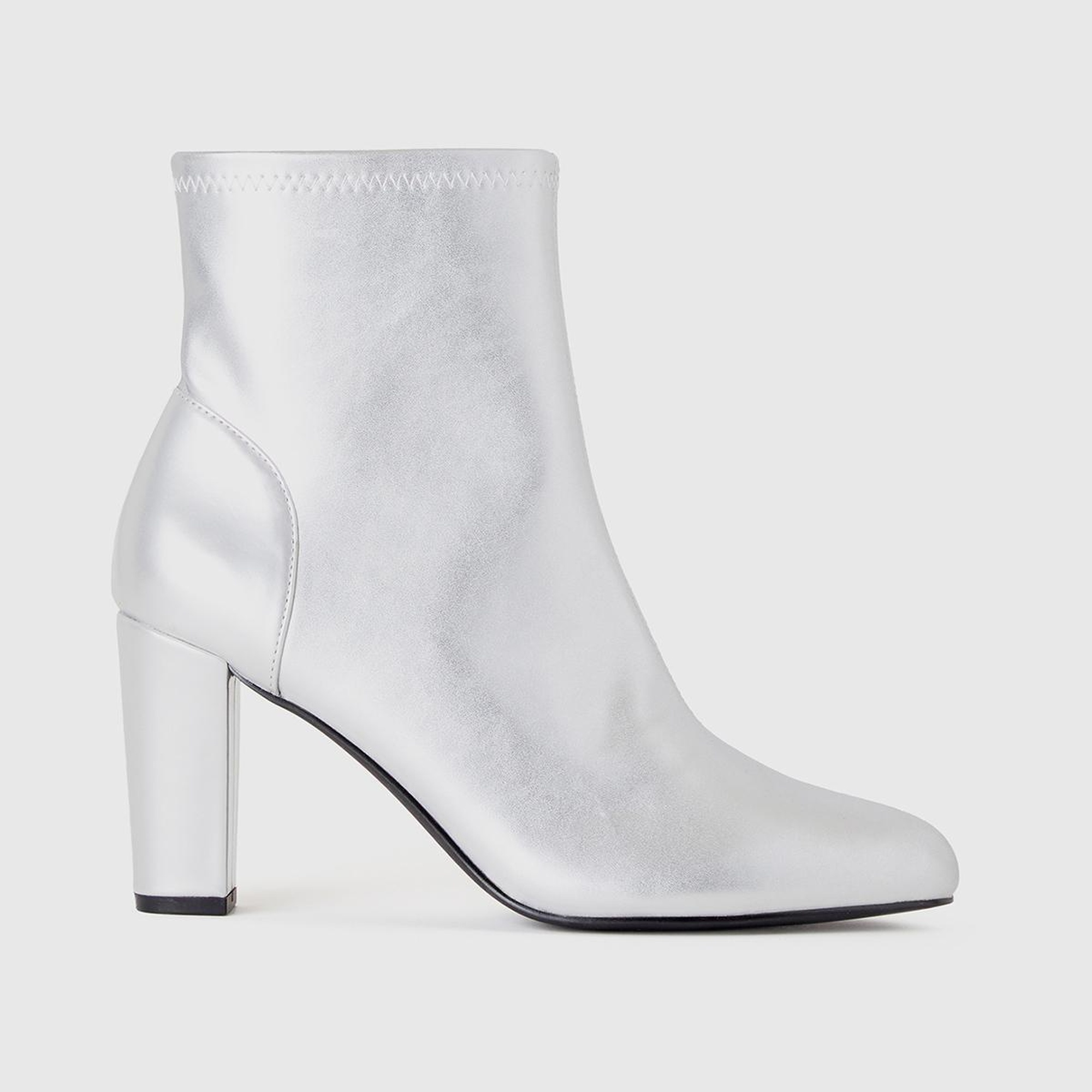 Kadın Gümüş Sivri Burun Topuklu Bot