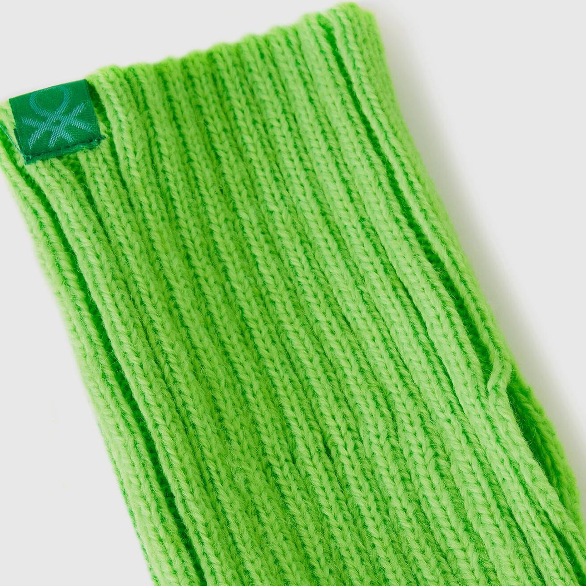 Kadın Yeşil Yün Karışımlı Parmaksız Eldiven