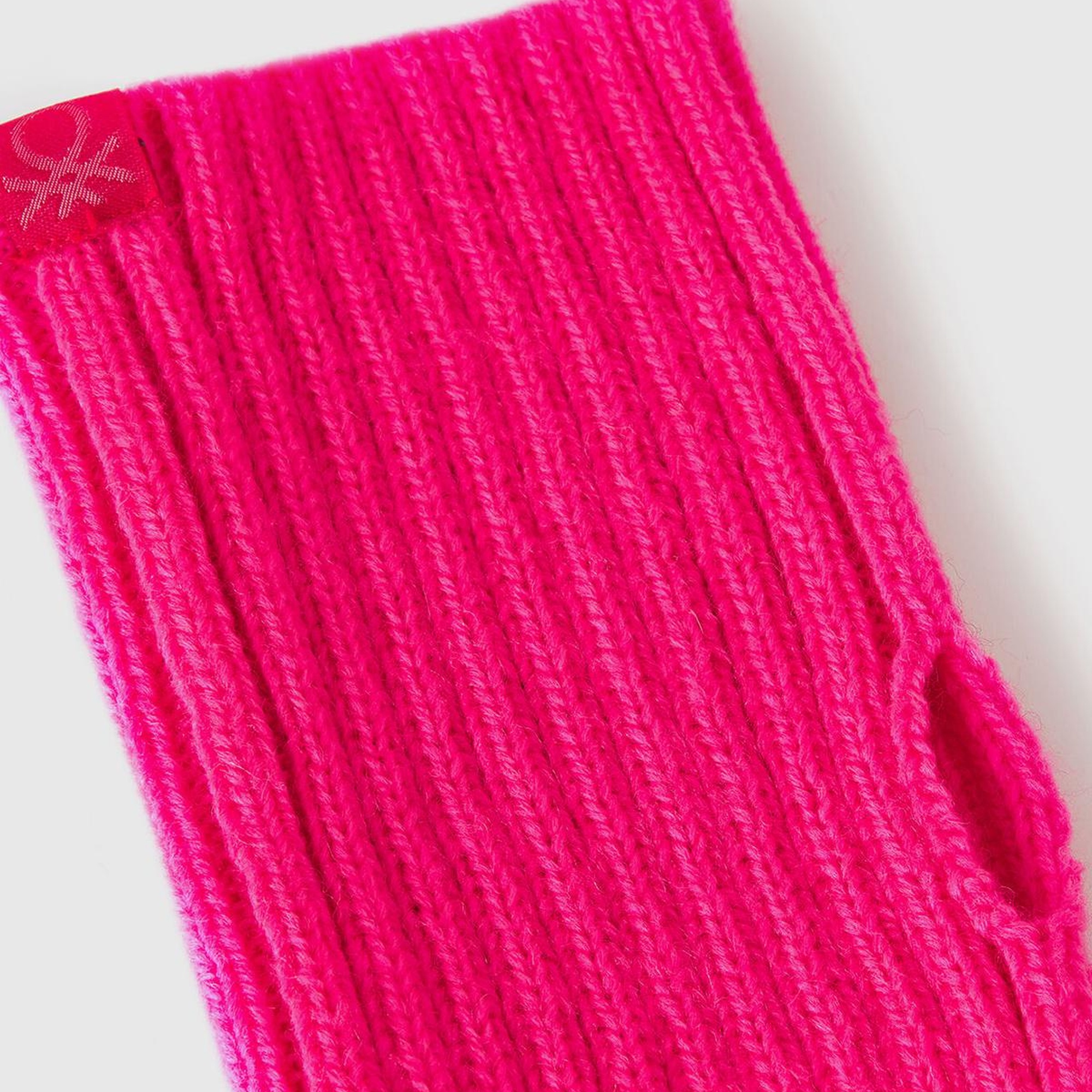 Kadın Pembe Yün Karışımlı Parmaksız Eldiven