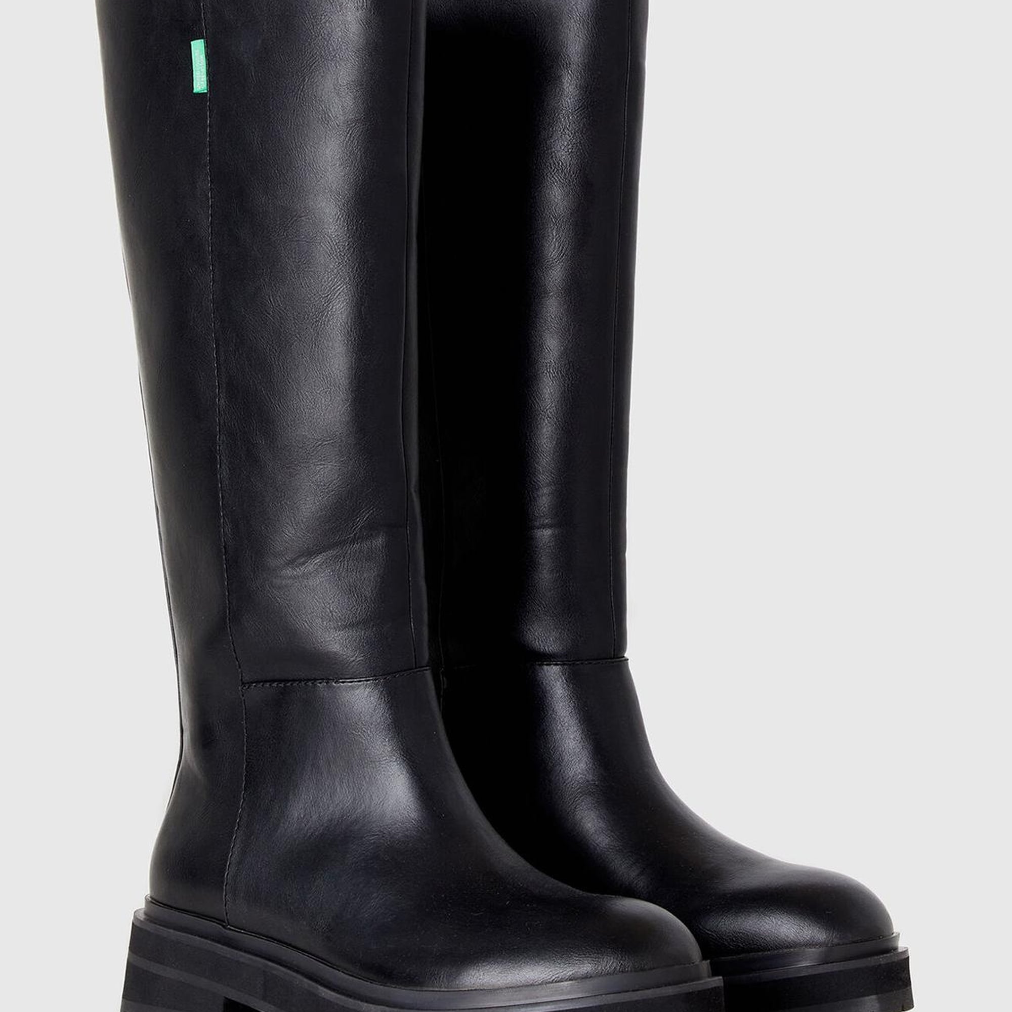 Kadın Siyah Suni Deri Uzun Bot