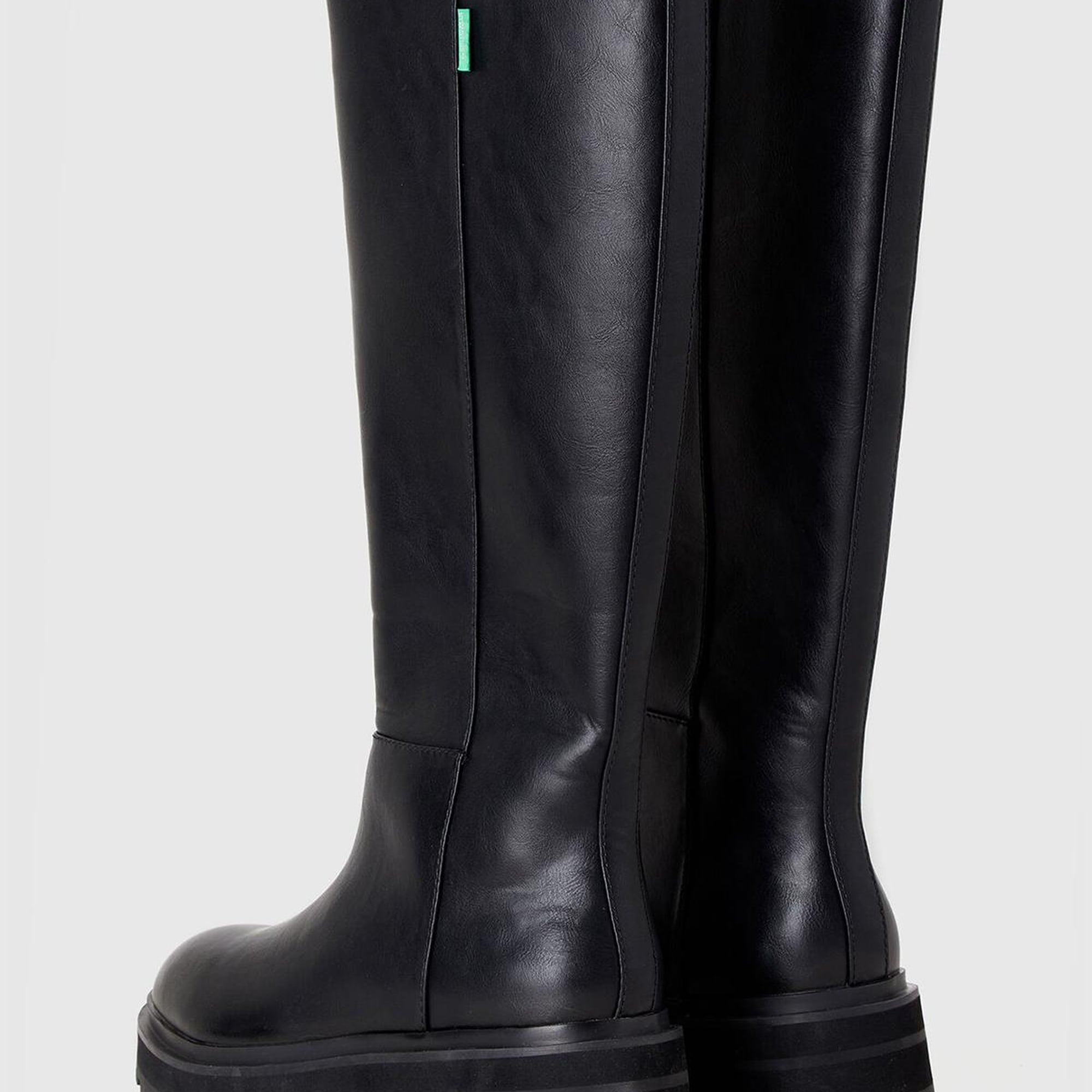 Kadın Siyah Suni Deri Uzun Bot