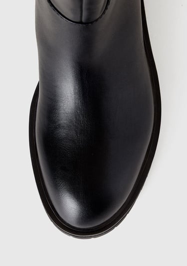  Kadın Siyah Suni Deri Uzun Bot