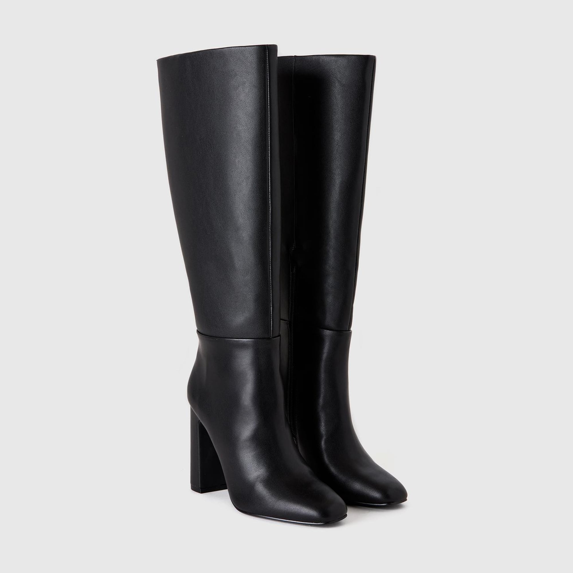 Kadın Siyah Suni Deri Uzun Çizme