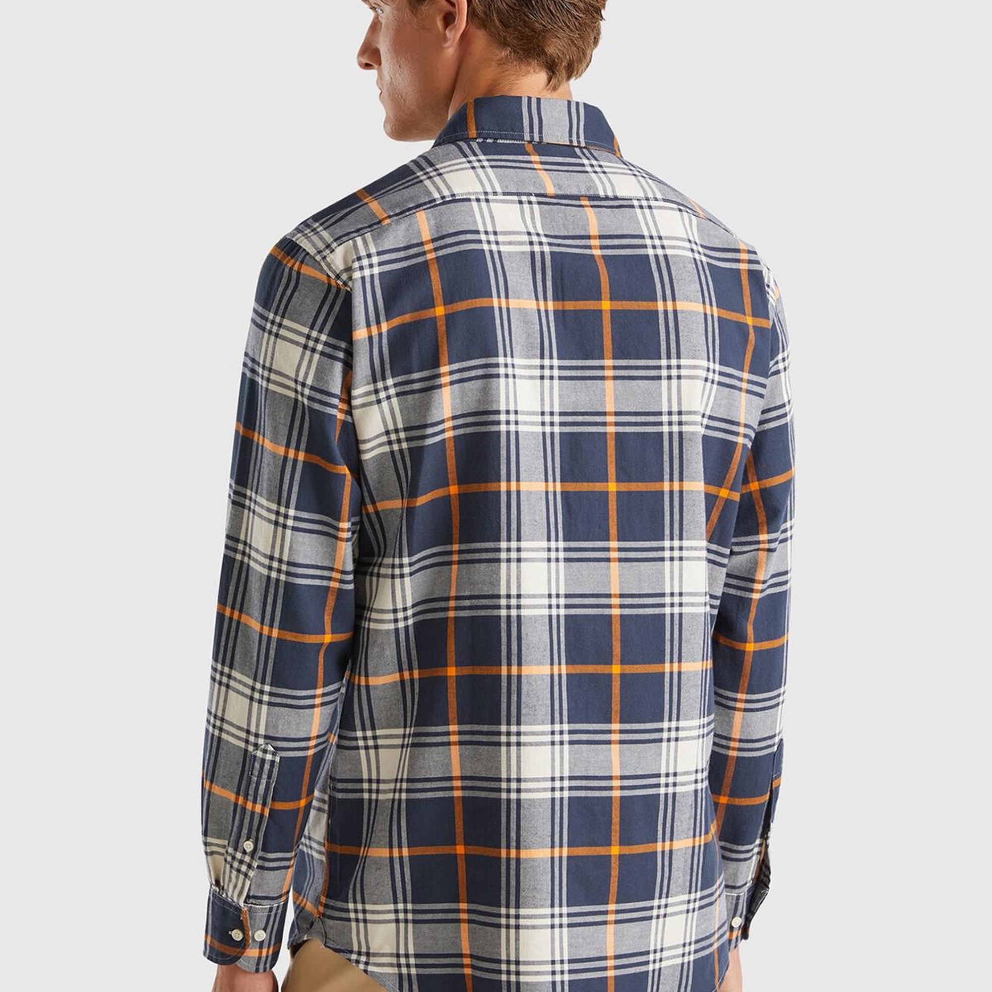 Erkek Kahverengi Mix %100 Pamuk Regular Fit Flanel Desen Uzun Kollu Gömlek