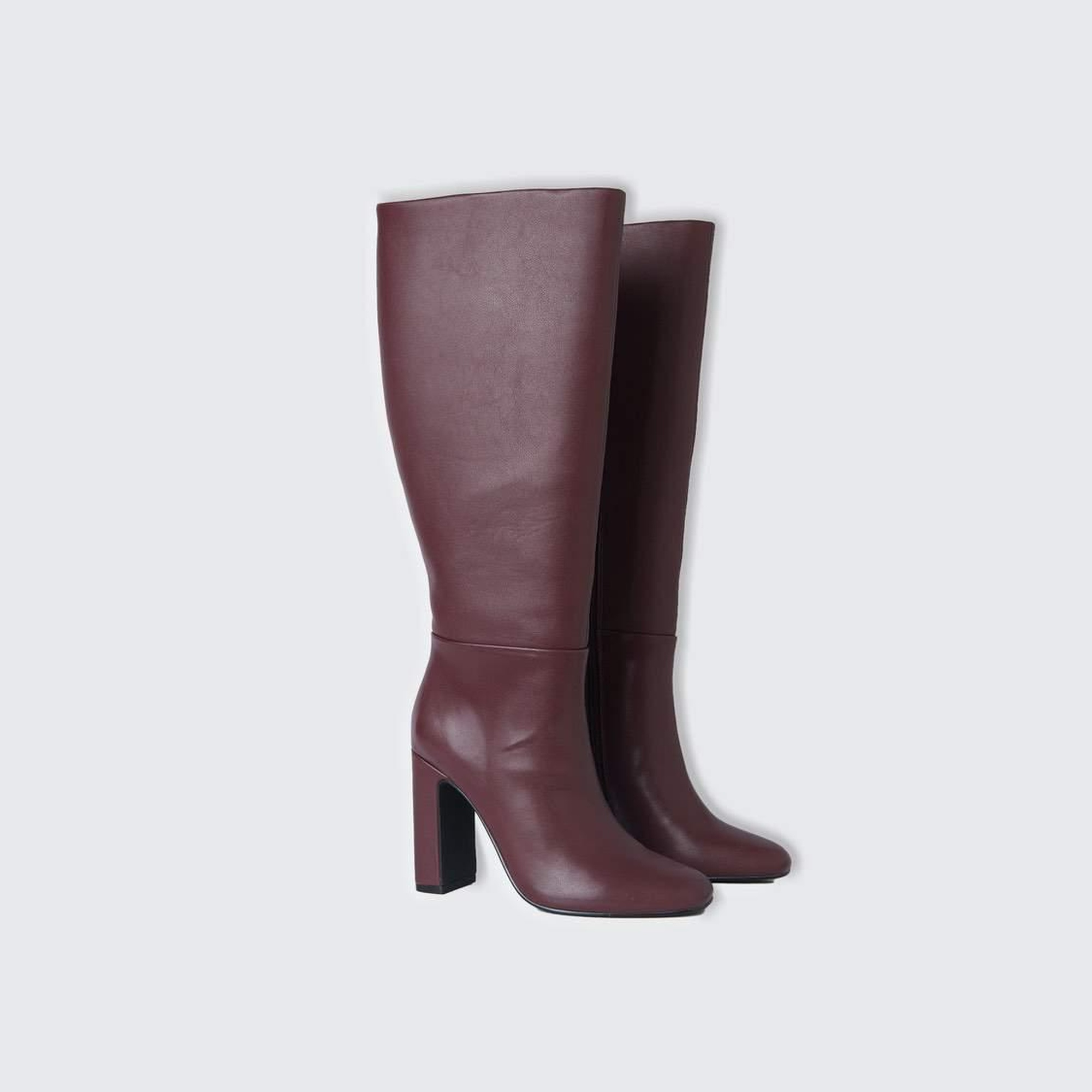 Kadın Bordo Suni Deri Uzun Çizme