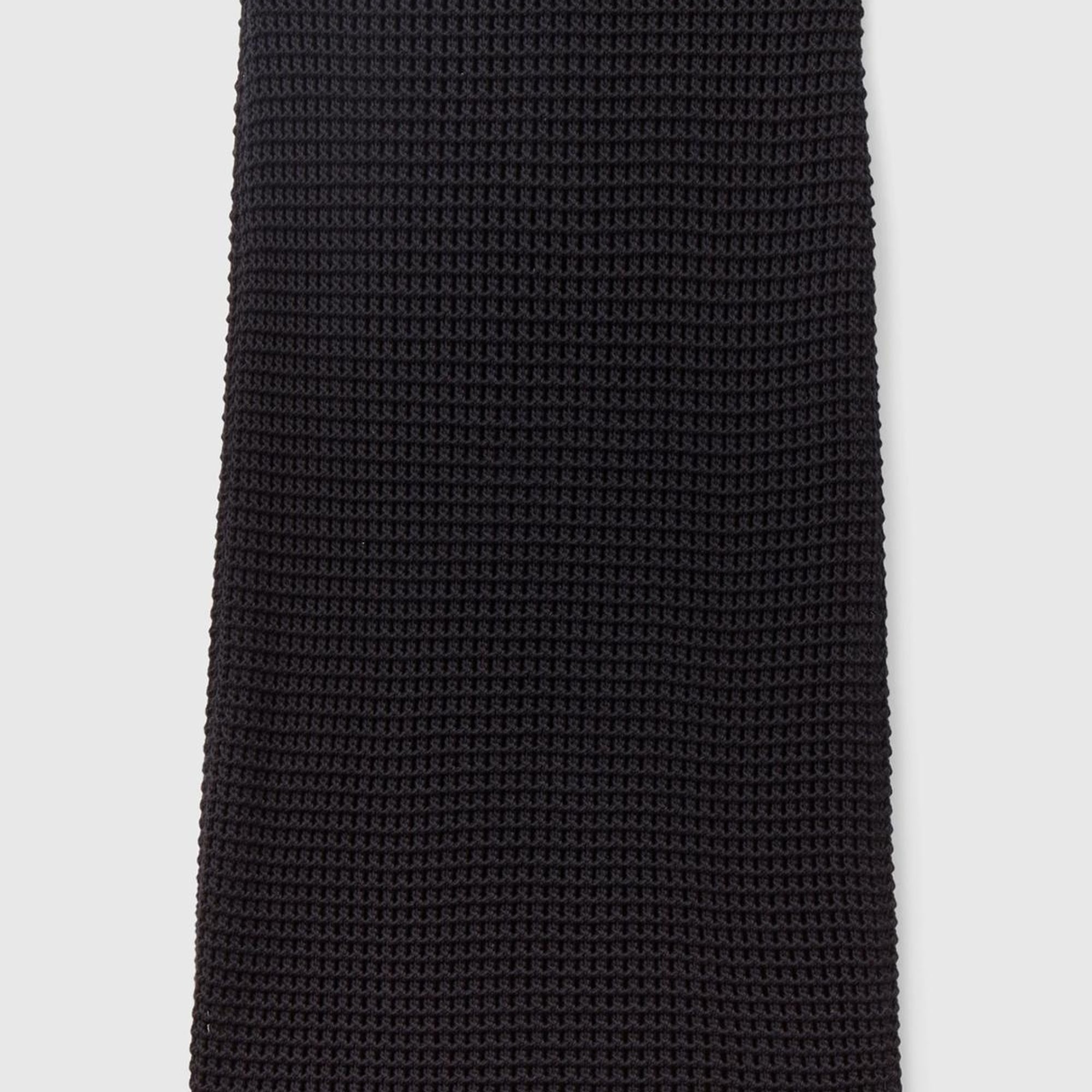 Kadın Siyah %100 Pamuk Örgü Motifli Diz Altı Etek