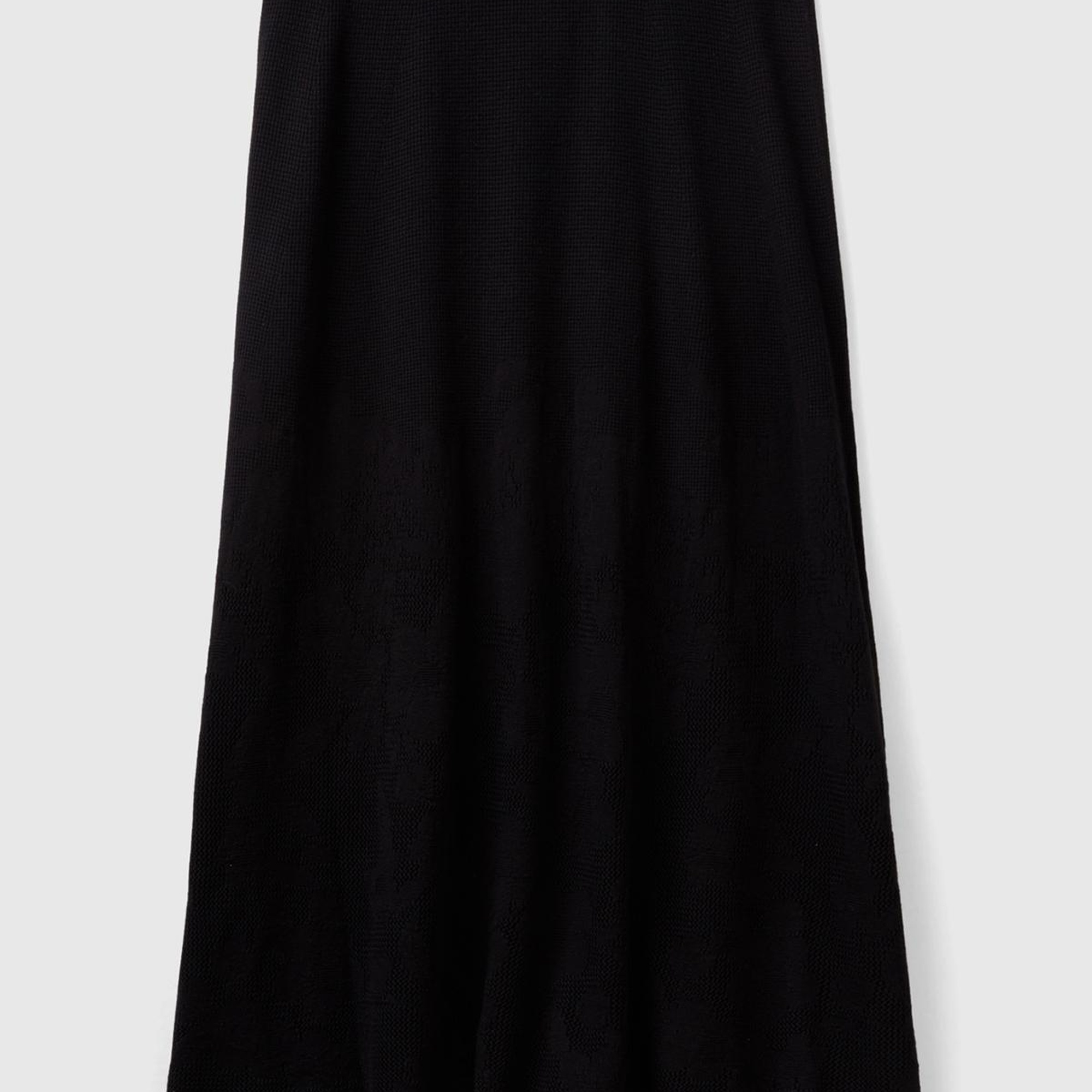 Kadın Siyah Pamuk Modal Karışımlı Dantel Dokulu Midi Etek