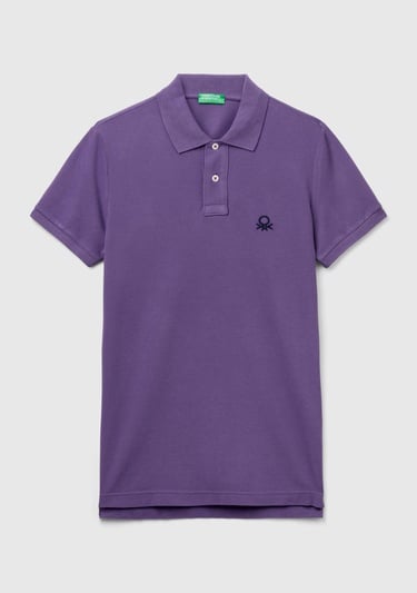  Erkek Mor Slim Fit Kısa Kollu Polo T-Shirt