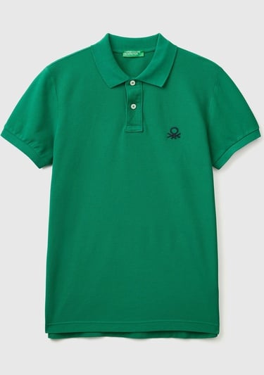  Erkek Koyu Yeşil Slim Fit Kısa Kollu Polo T-Shirt