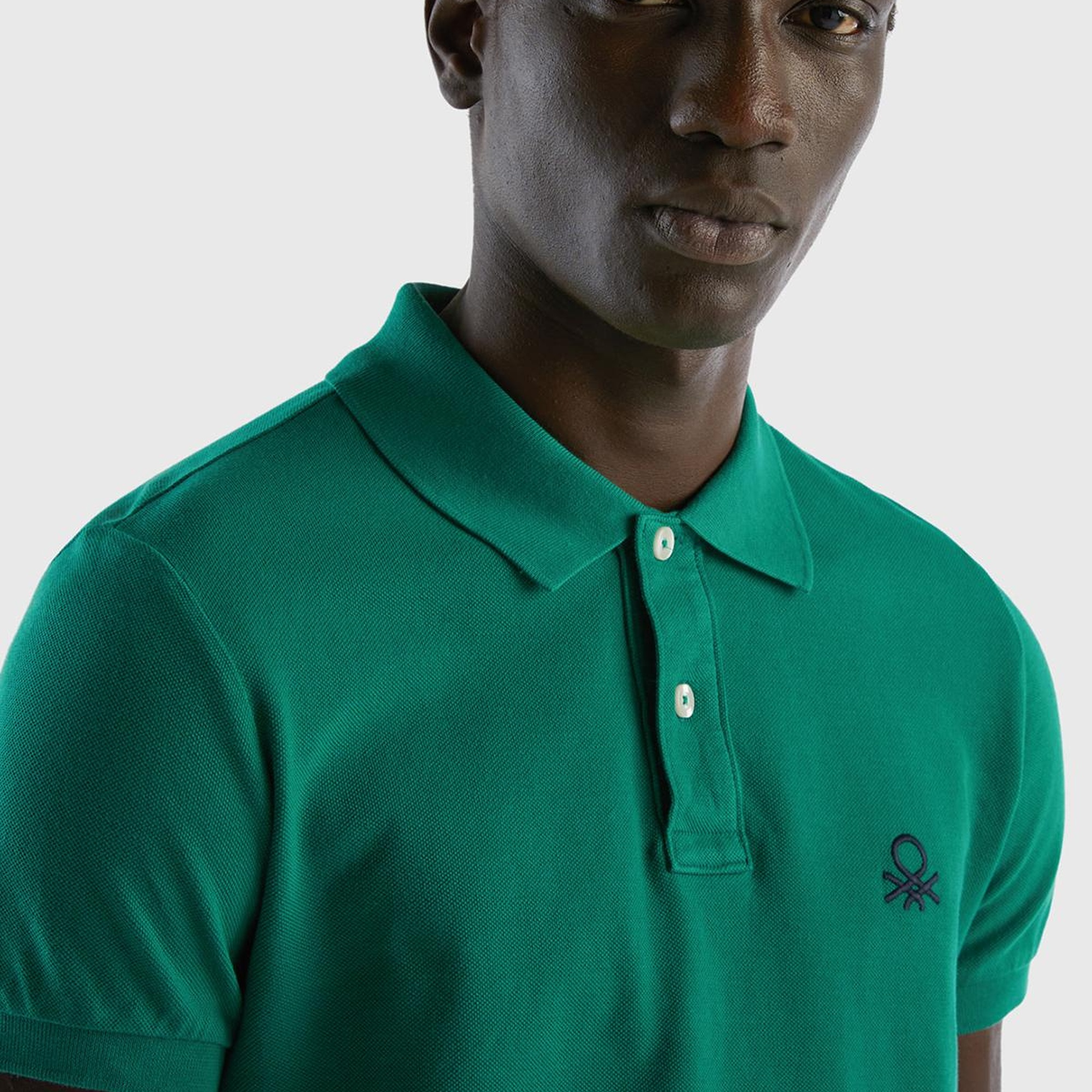 Erkek Koyu Yeşil Slim Fit Kısa Kollu Polo T-Shirt