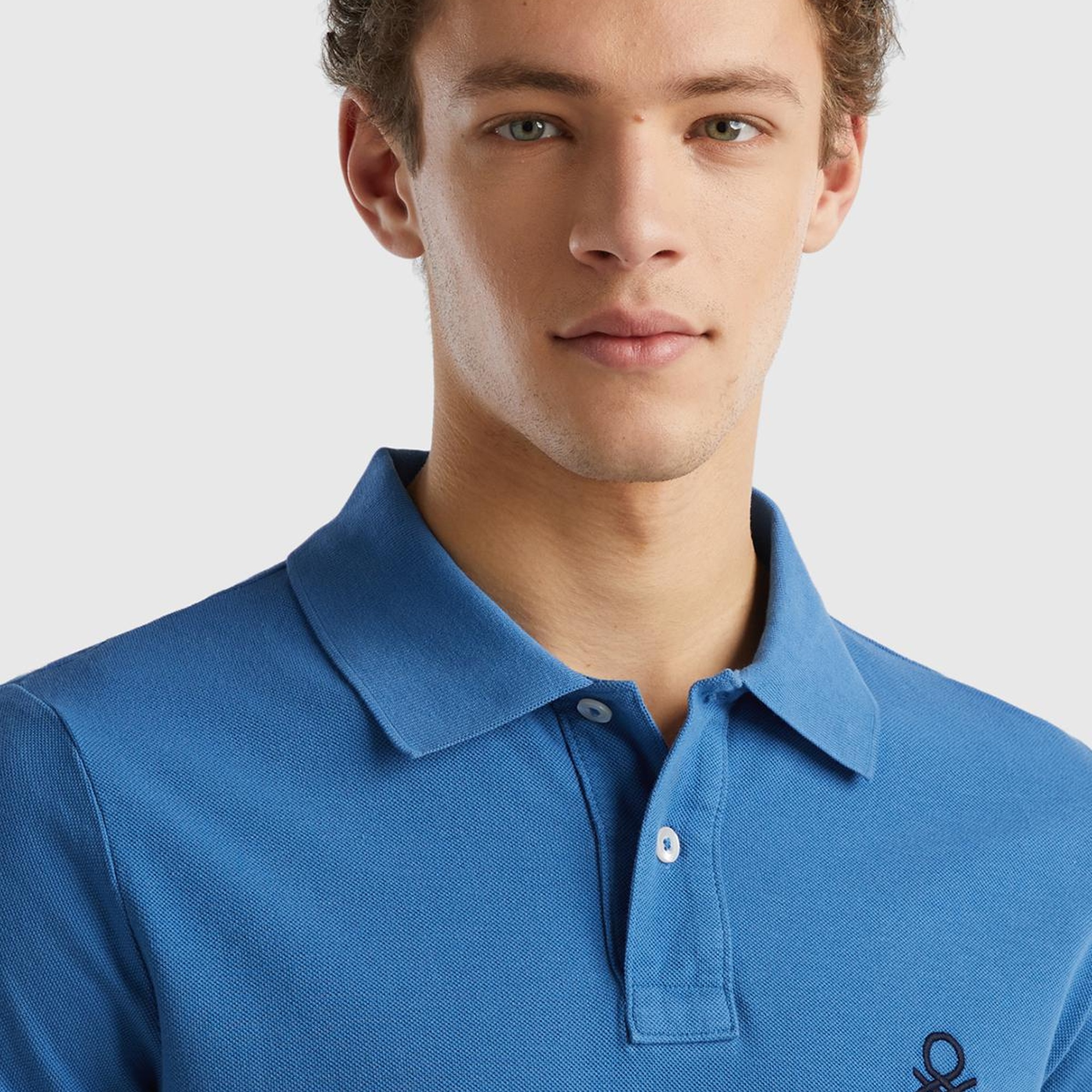 Erkek Koyu Mavi Slim Fit Kısa Kollu Polo T-Shirt