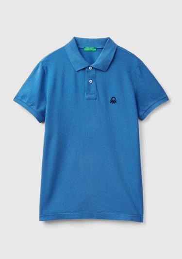 Erkek Koyu Mavi Slim Fit Kısa Kollu Polo T-Shirt