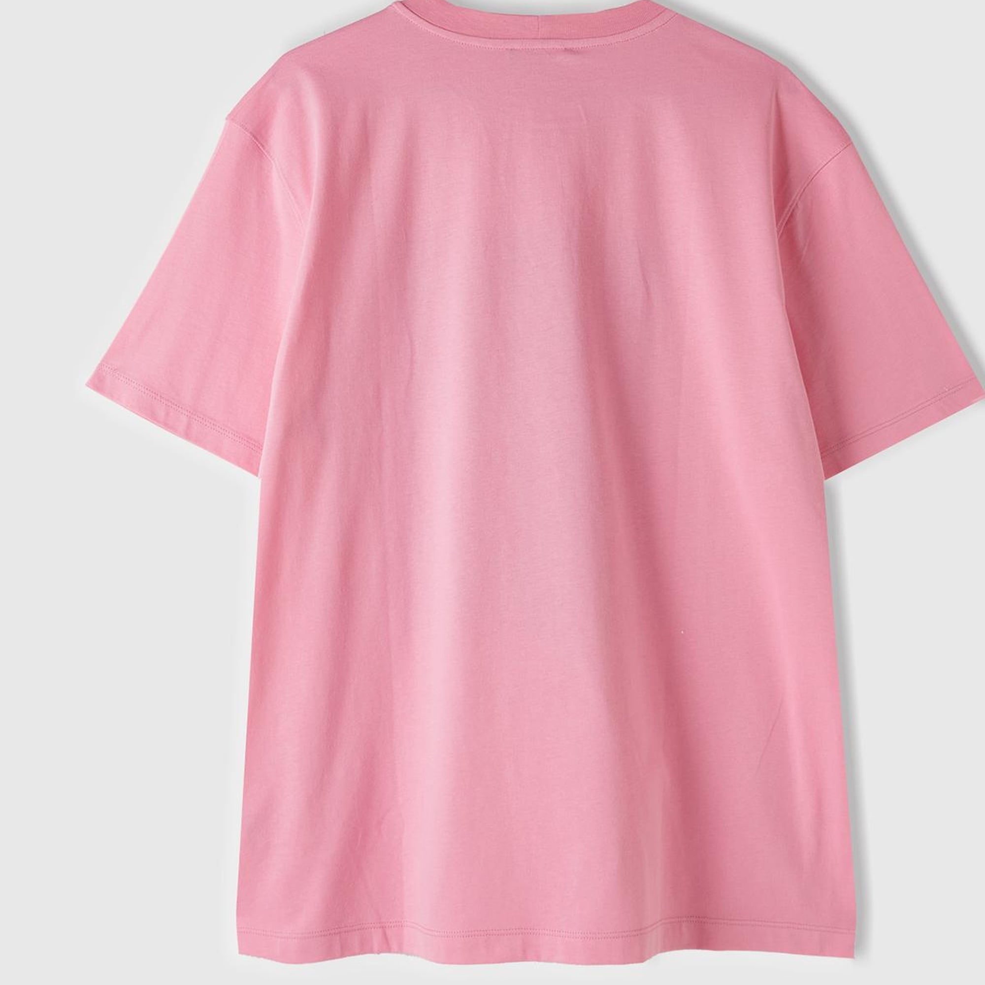 Erkek Açık Pembe %100 Pamuk Önü Fotoğraf Arkası Slogan Baskılı T-Shirt