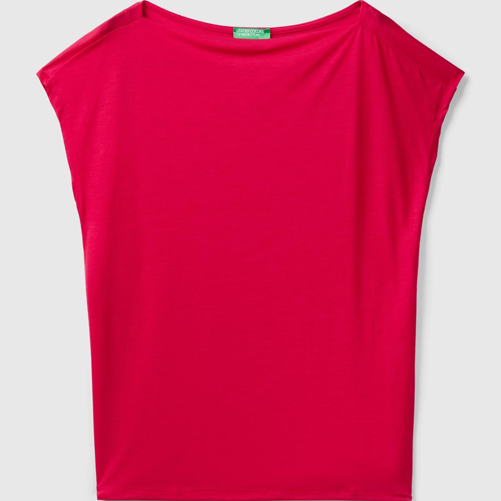 Kadın Vişne %100 Liyosel Kimono Kollu Kayık Yaka T-Shirt