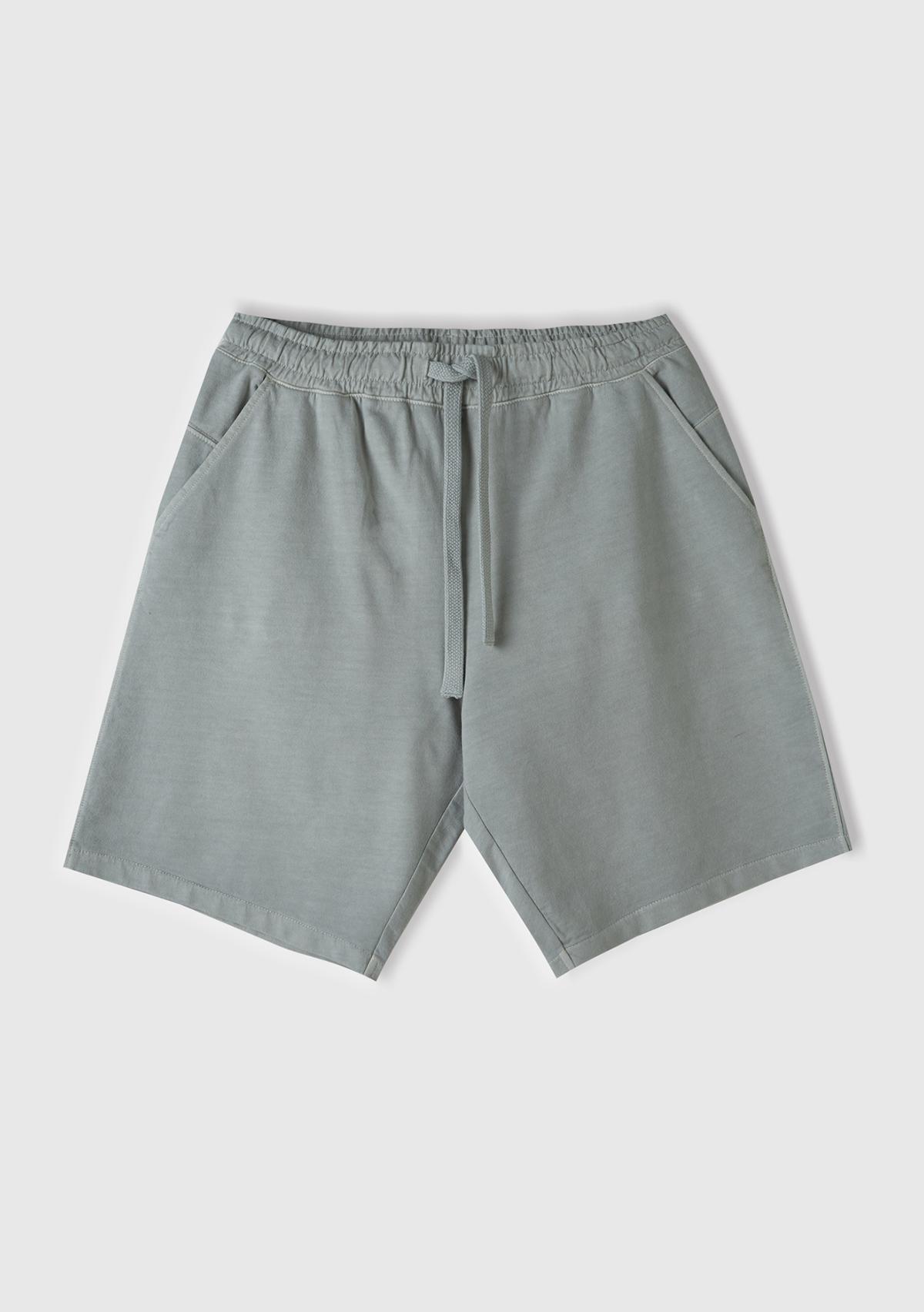  Erkek Taş %100 Organik Pamuk Yama Cepli Beli Büzgülü Bermuda Şort