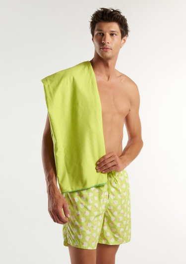  Kadın Açık Sarı %100 Keten Rahat Kalıp Derin V Yaka Kolsuz T-Shirt