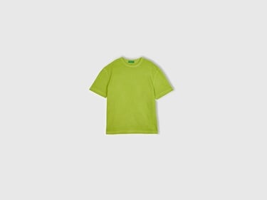  Erkek Yeşil %100 Organik Pamuk Soluk Renkli Bisiklet Yaka T-Shirt