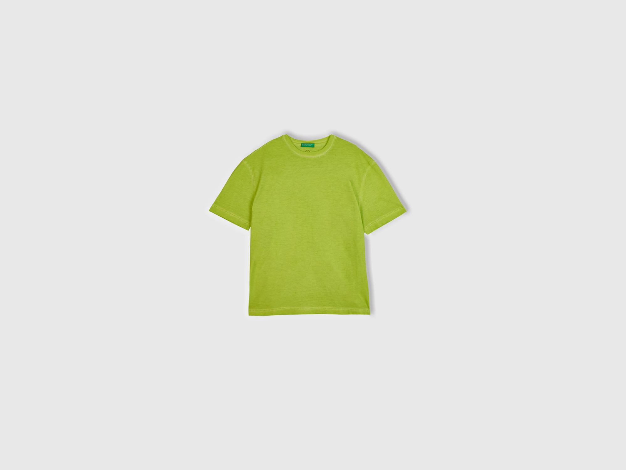  Erkek Yeşil %100 Organik Pamuk Soluk Renkli Bisiklet Yaka T-Shirt