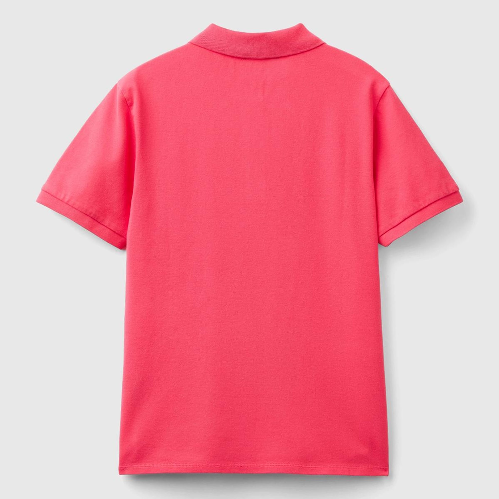 Kadın Koyu Pembe Streç Pamuklu Sol Altı Logo Baskılı Polo T-Shirt