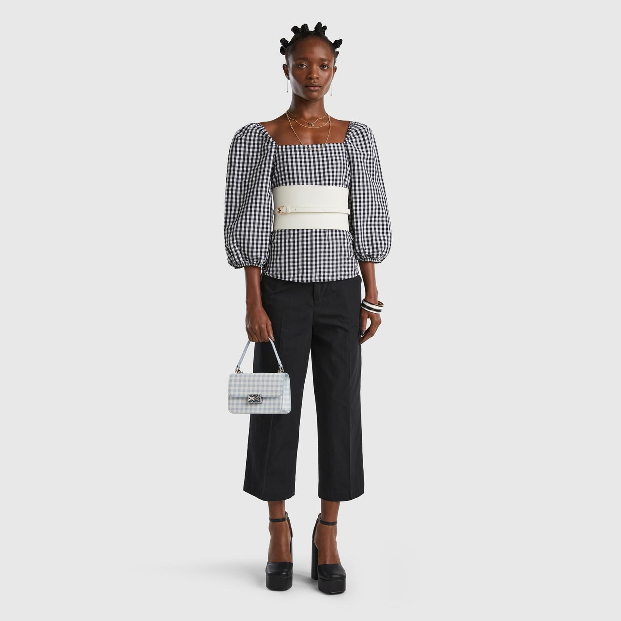 Kadın Siyah %100 Koton Kısa Geniş Paça Pantolon