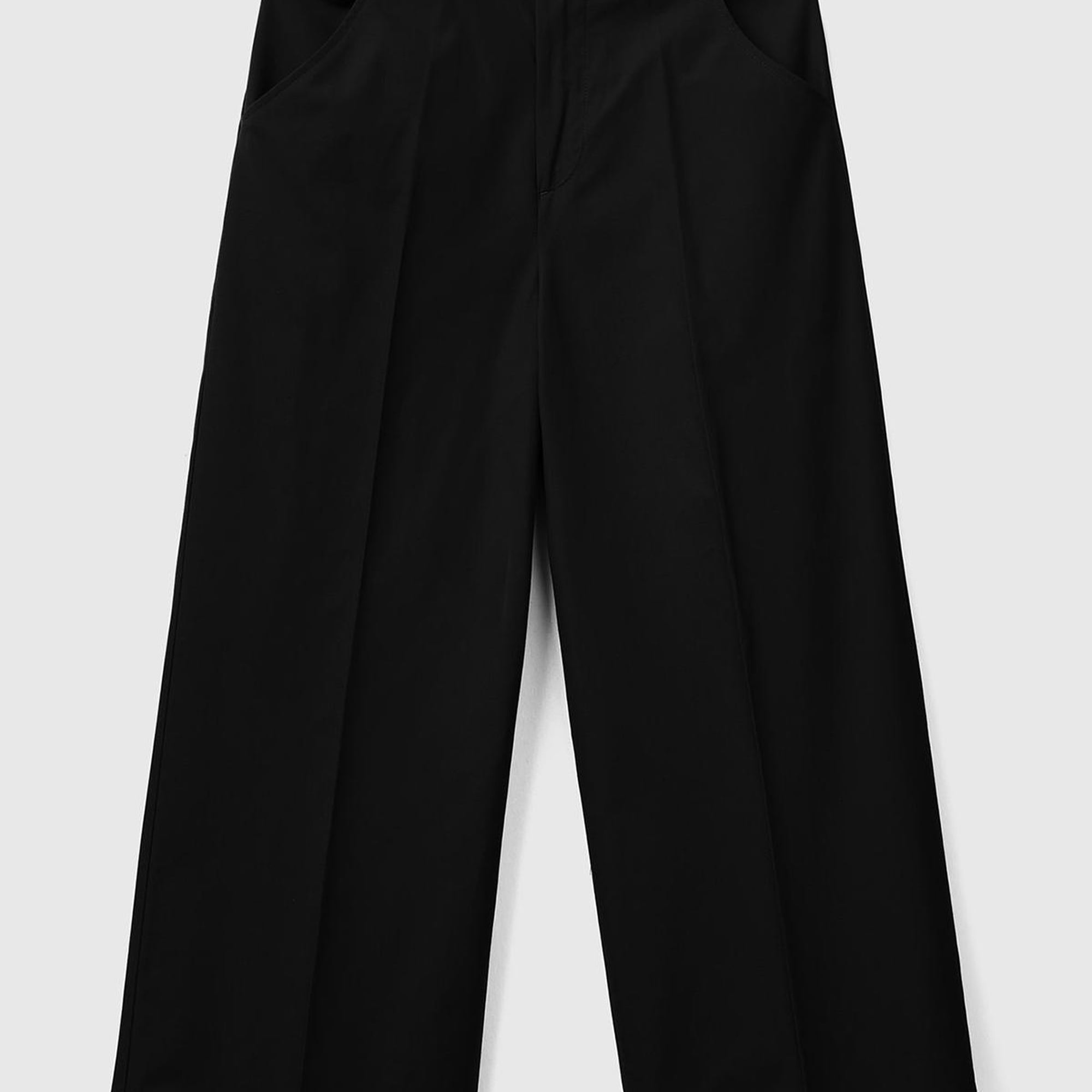 Kadın Siyah %100 Koton Kısa Geniş Paça Pantolon